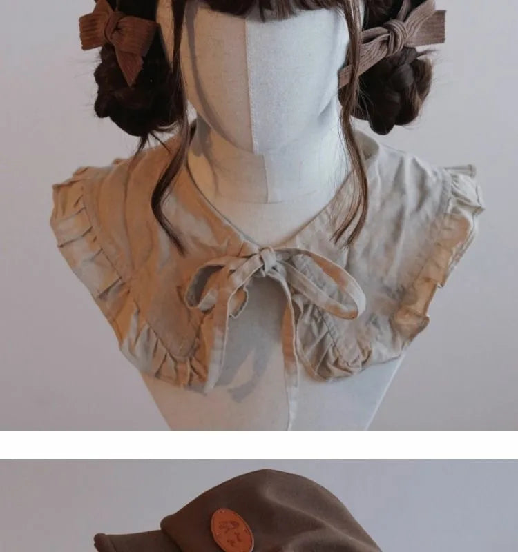 Kawaii Cloud Button Inlay Beret Spring