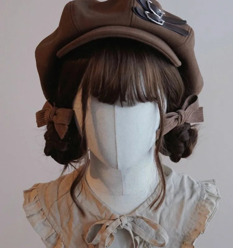 Kawaii Cloud Button Inlay Beret Spring