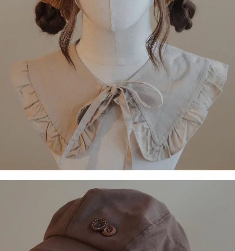 Kawaii Cloud Button Inlay Beret Spring