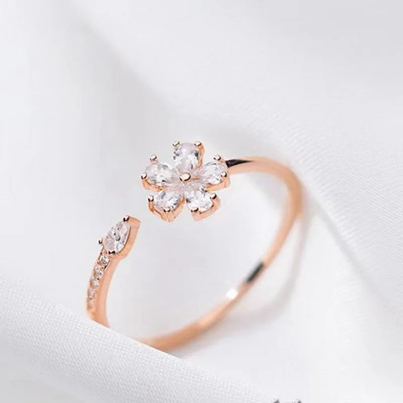 Zircon Flower Opening Rings