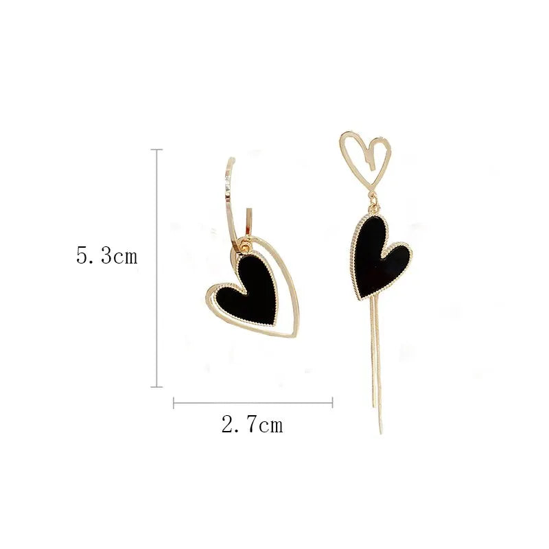 Black Heart Earrings