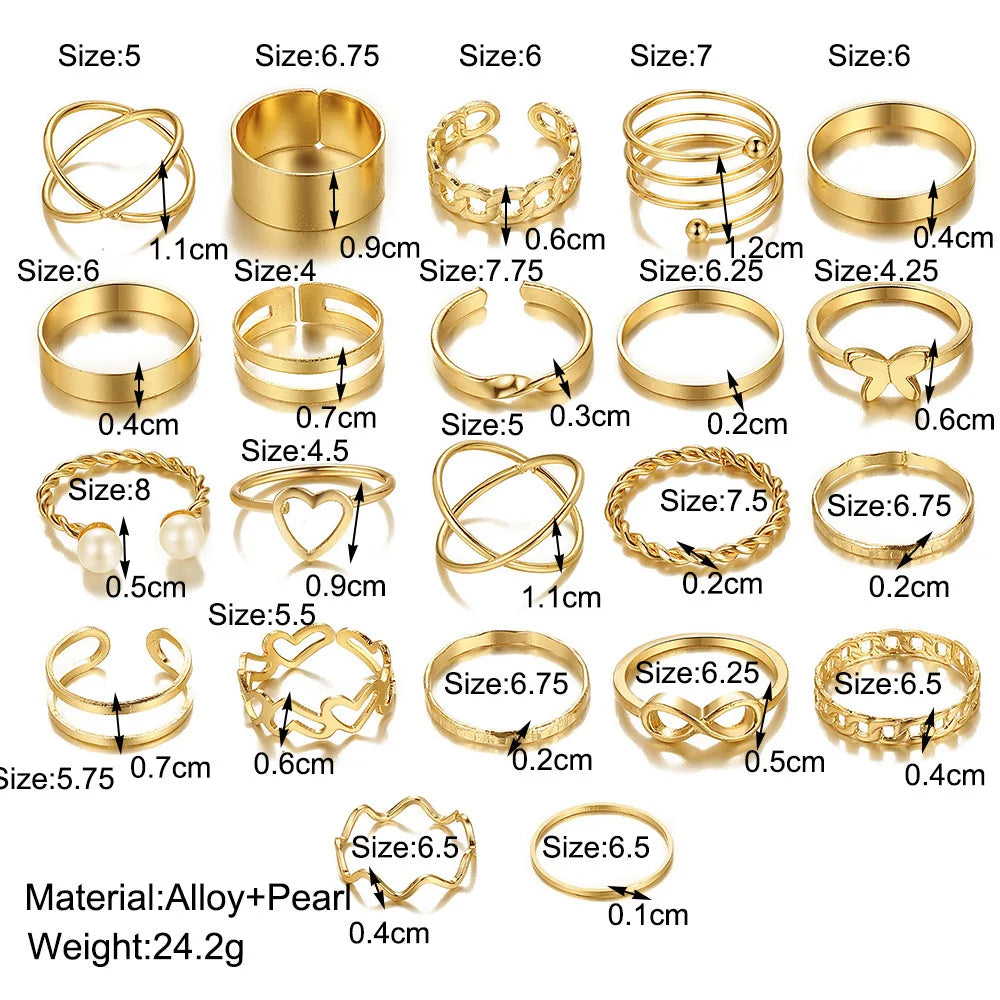 Everly 22 Sets of Rings
