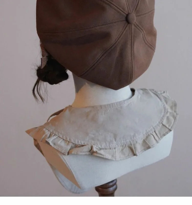 Kawaii Cloud Button Inlay Beret Spring