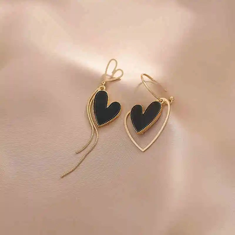 Black Heart Earrings