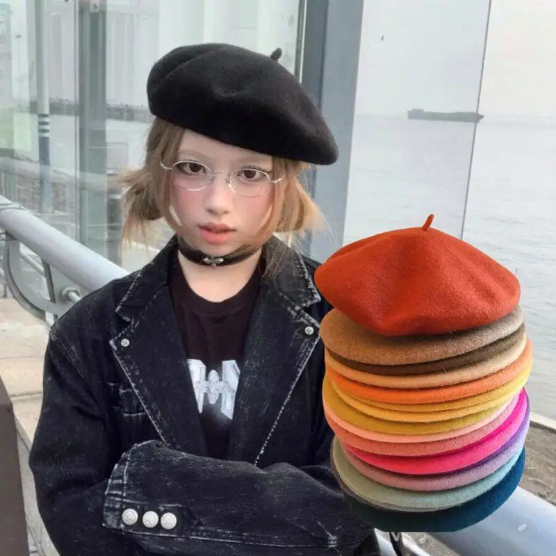 HOT Multi-color Wool Thick Berets Winter