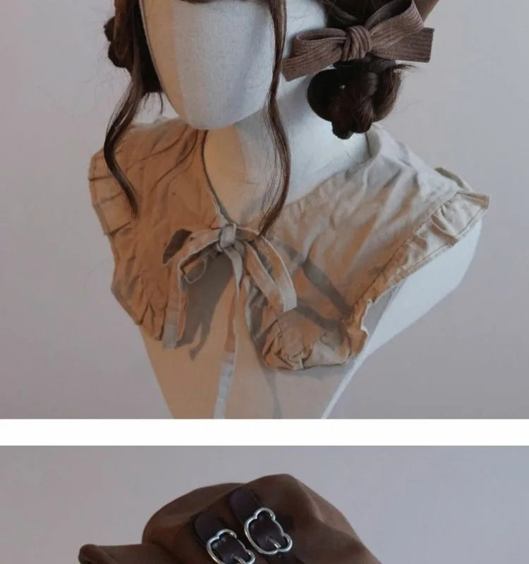 Kawaii Cloud Button Inlay Beret Spring