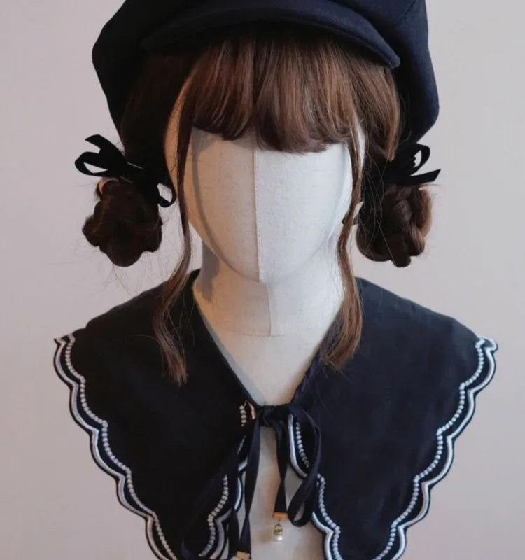 Kawaii Cloud Button Inlay Beret Spring