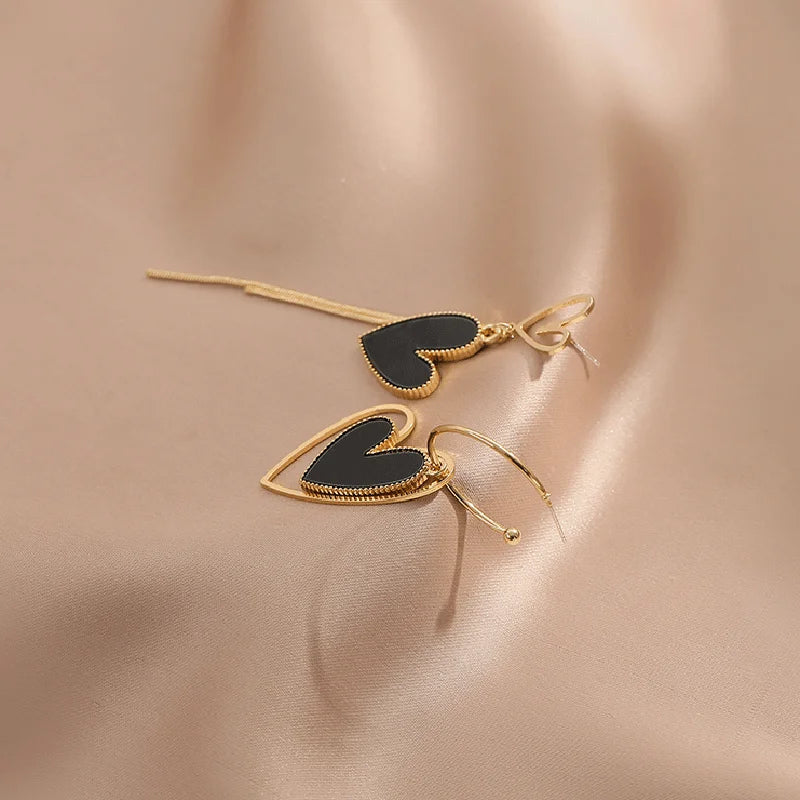 Black Heart Earrings