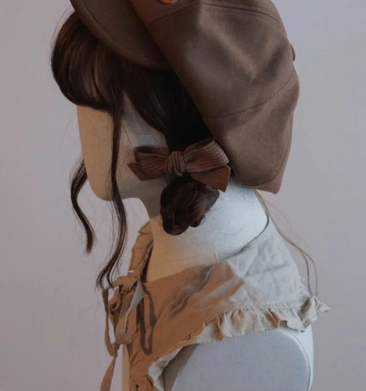 Kawaii Cloud Button Inlay Beret Spring