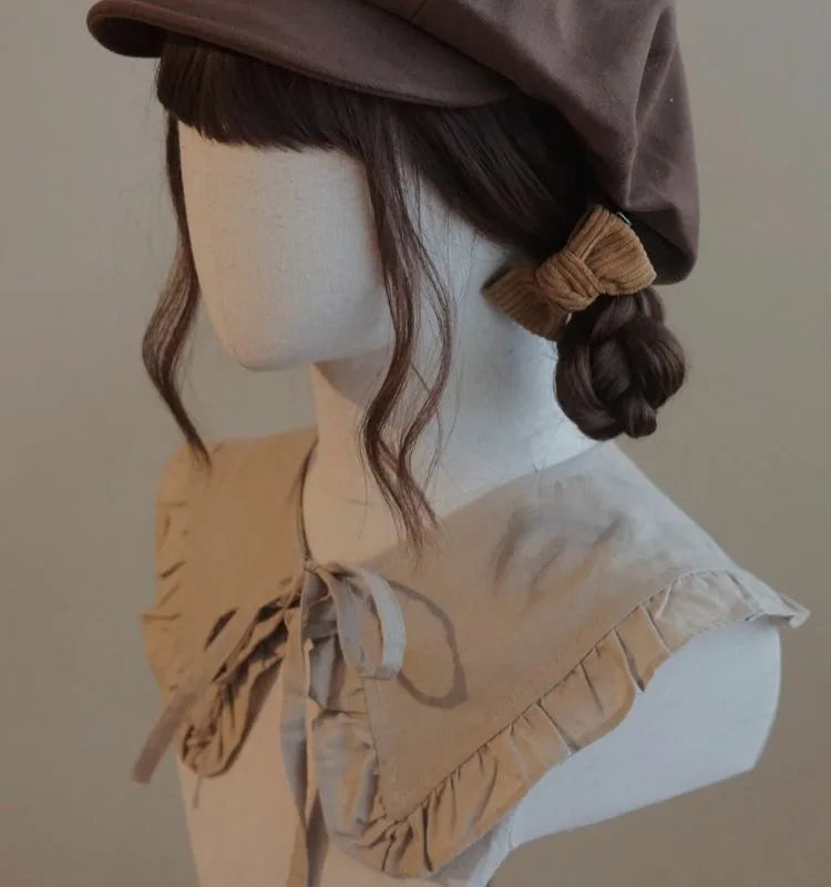 Kawaii Cloud Button Inlay Beret Spring