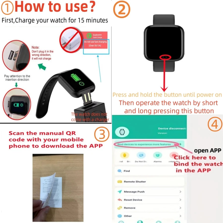 Silicone Smart Watch 2025