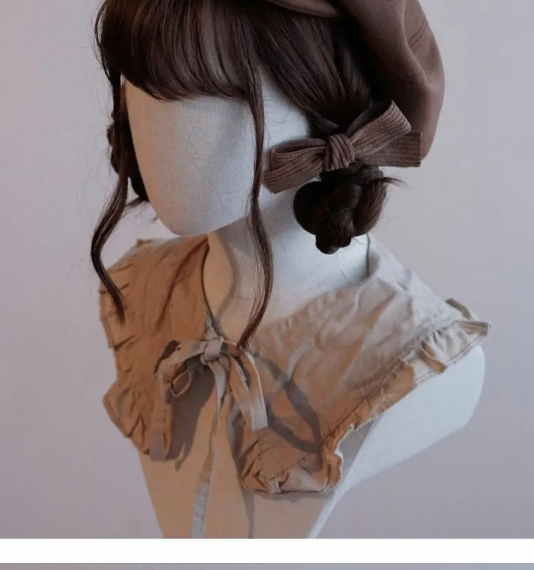 Kawaii Cloud Button Inlay Beret Spring