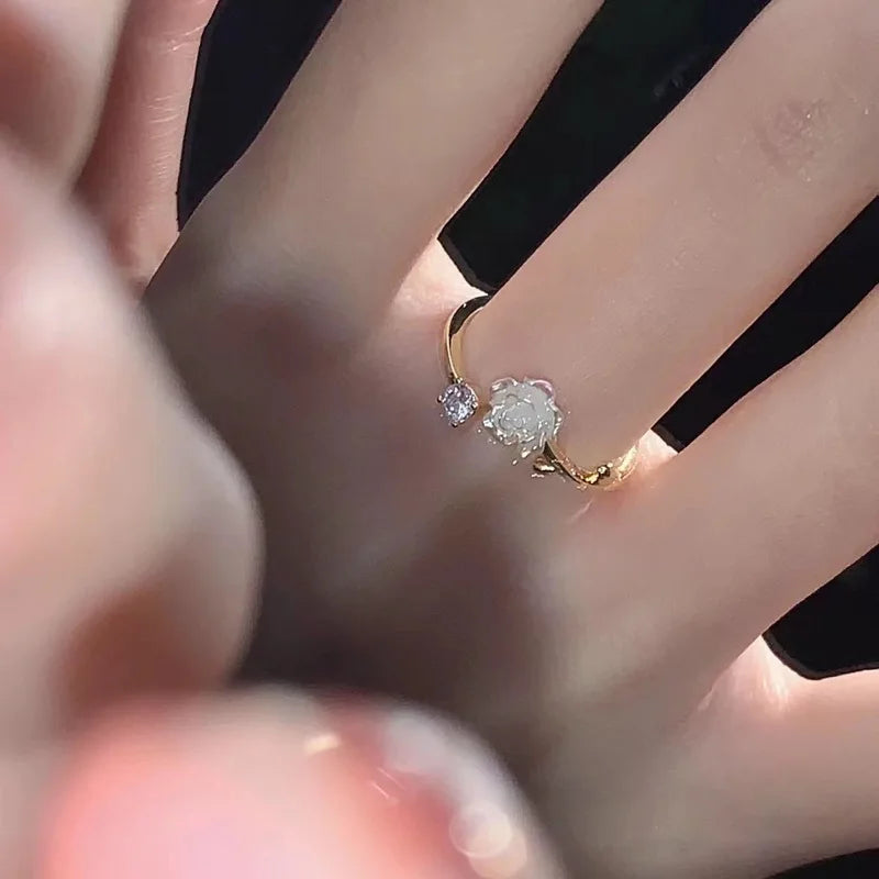 Zircon Flower Opening Rings